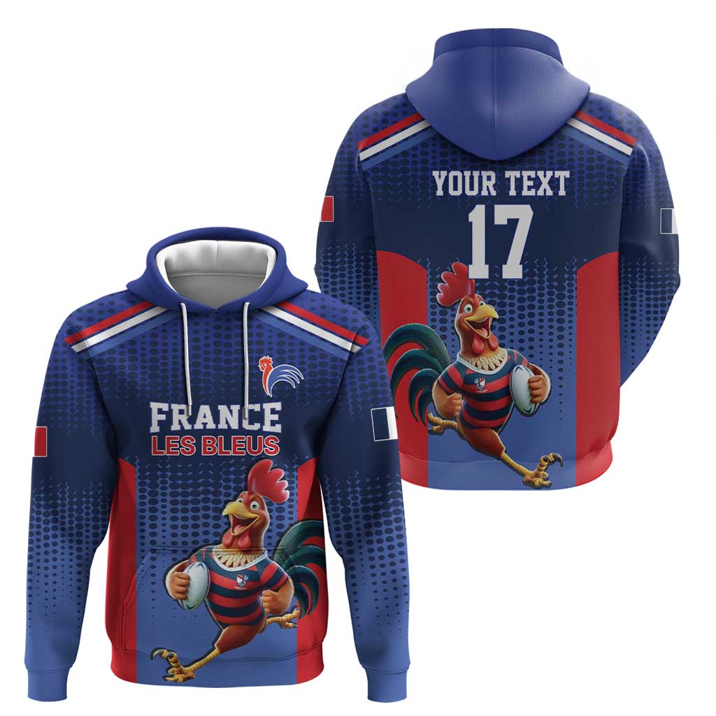 France Rugby Custom Hoodie Come on Les Bleus Blue Style LT17