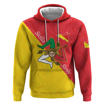 Personalized Italy Sicily Hoodie Sicilia Gorgoneion with Triskeles LT17