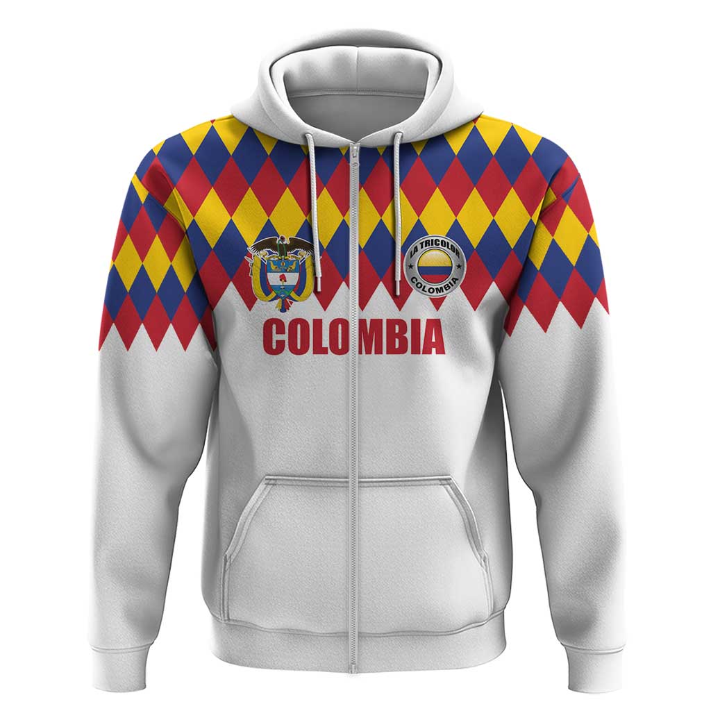 Custom Colombia Football Hoodie Retro White Style LT17