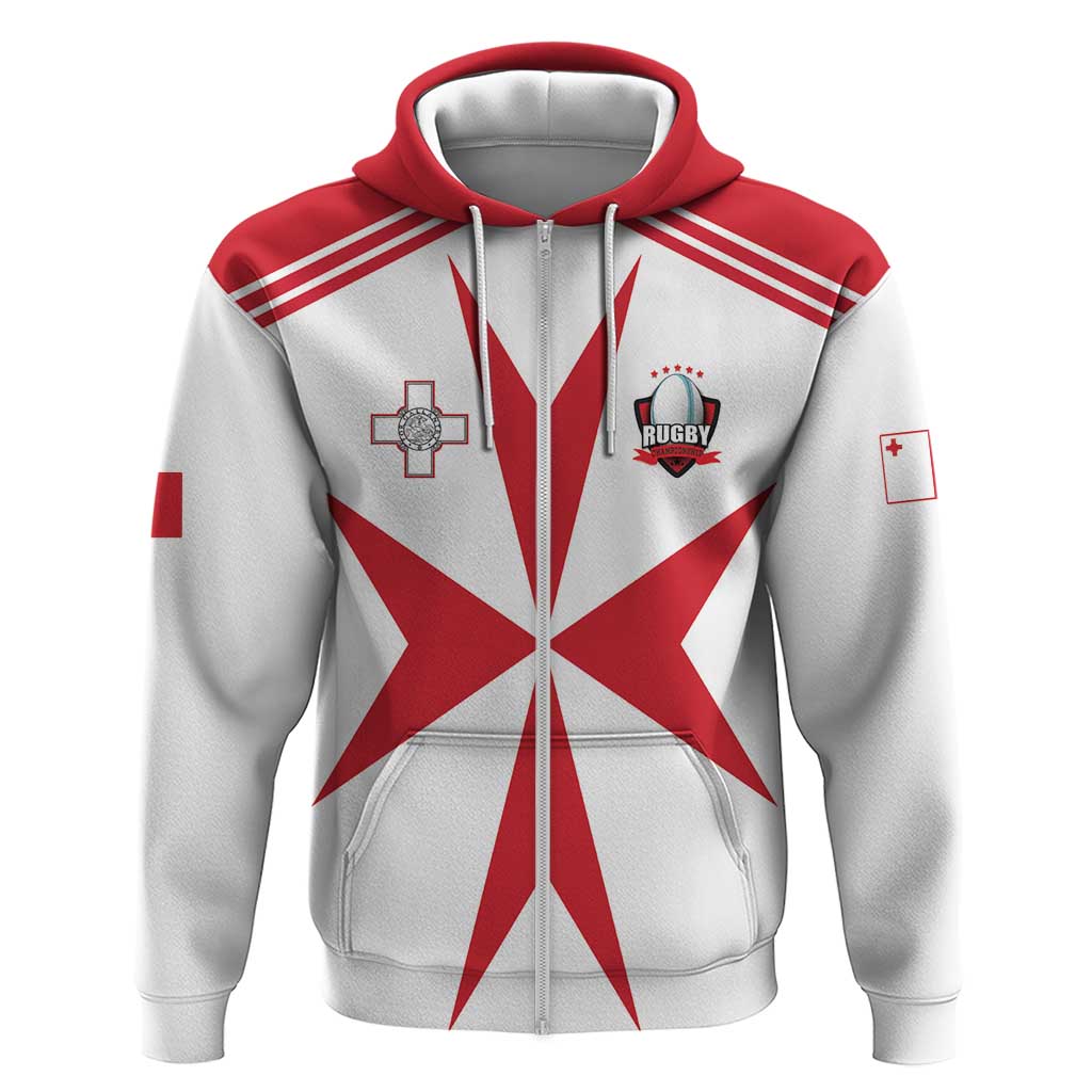 Custom Malta Rugby Hoodie Maltese Cross LT17