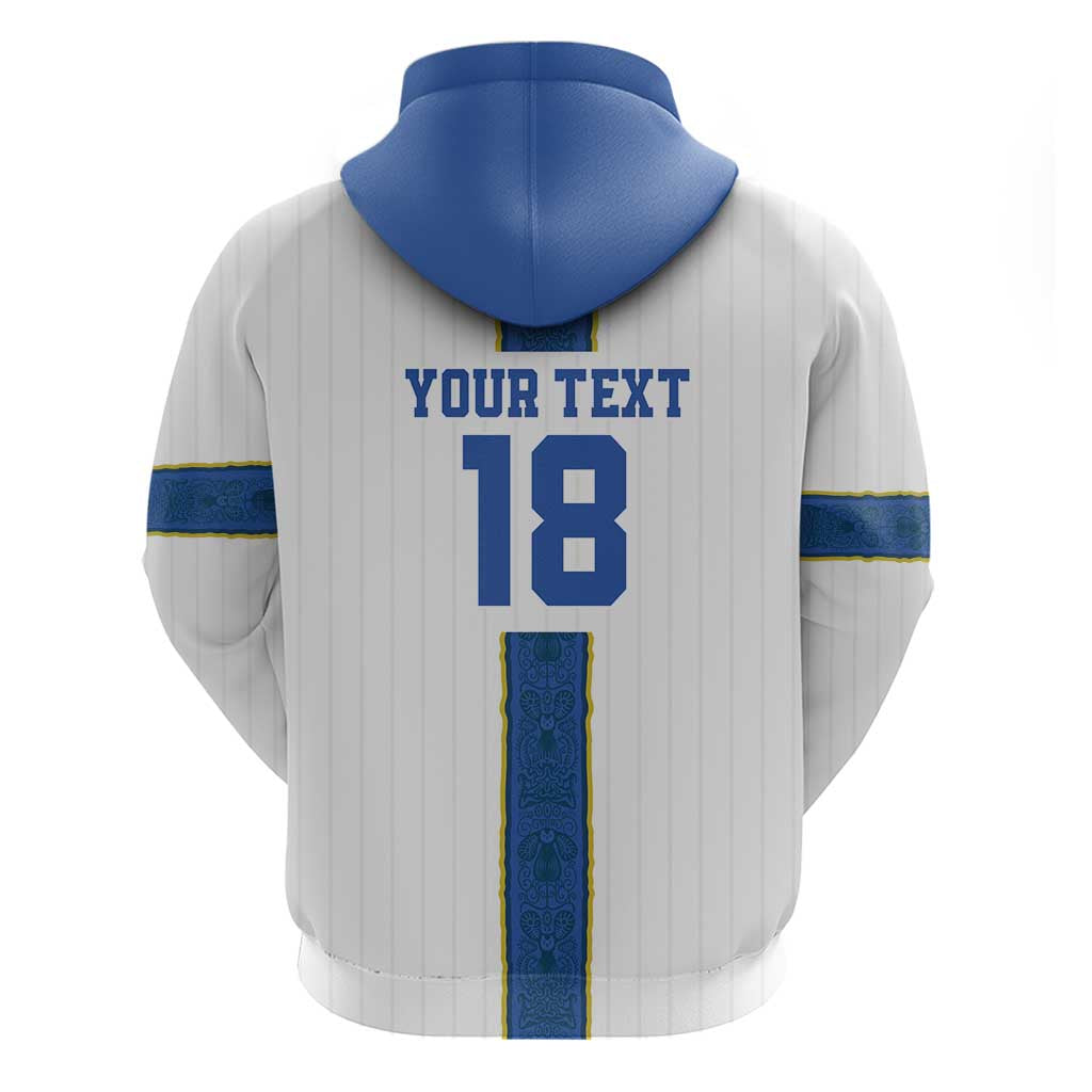Custom Finland Football Hoodie Suomi Champion Sami Pattern LT18