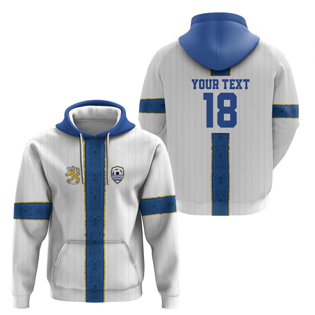 Custom Finland Football Hoodie Suomi Champion Sami Pattern LT18