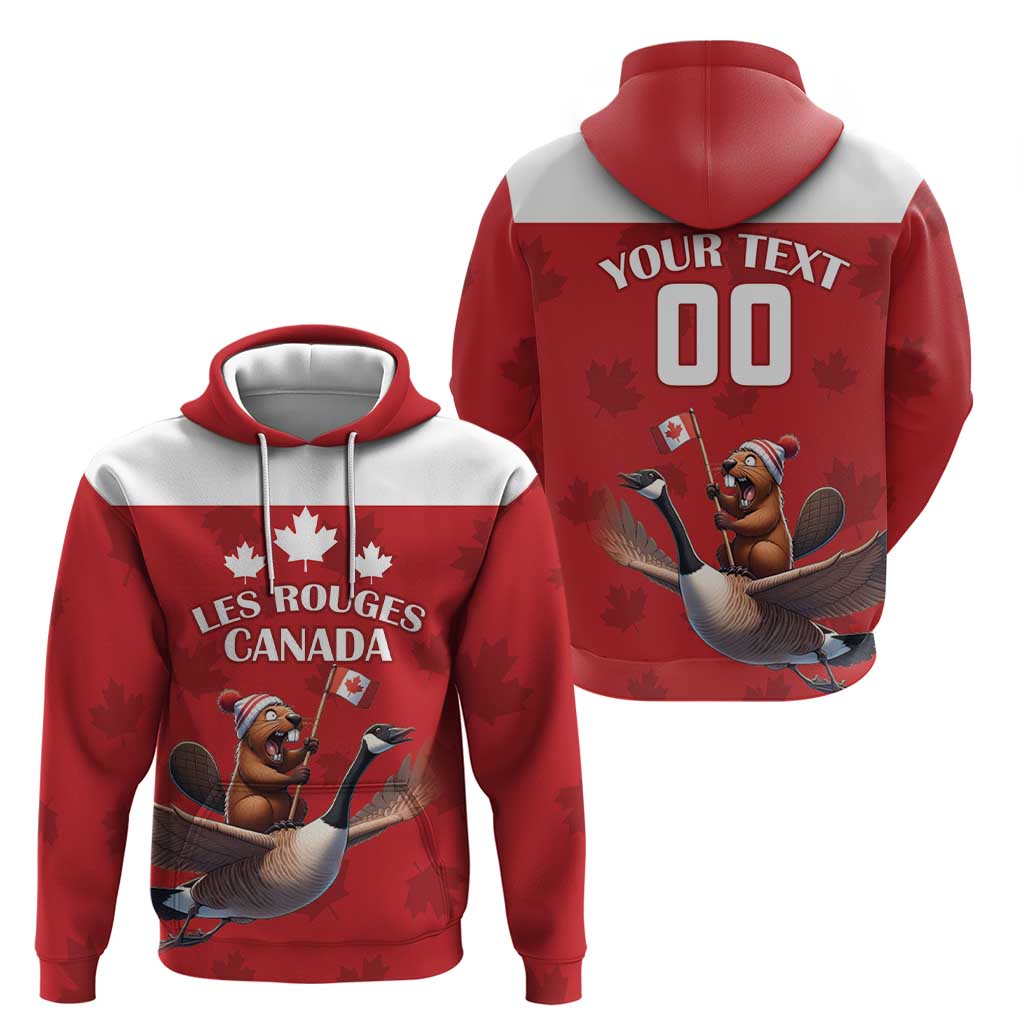 Custom Canada Rugby Hoodie Beaver Riding A Goose LT18