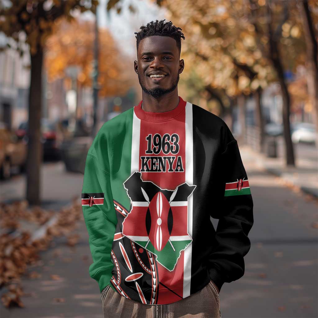 Personalized Jamhuri Day Sweatshirt Kenya Map With African Shield LT18