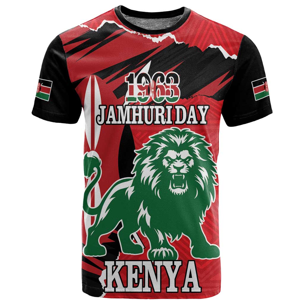 Personalized Jamhuri Day 1963 T shirt Angry Lion With African Shield LT18