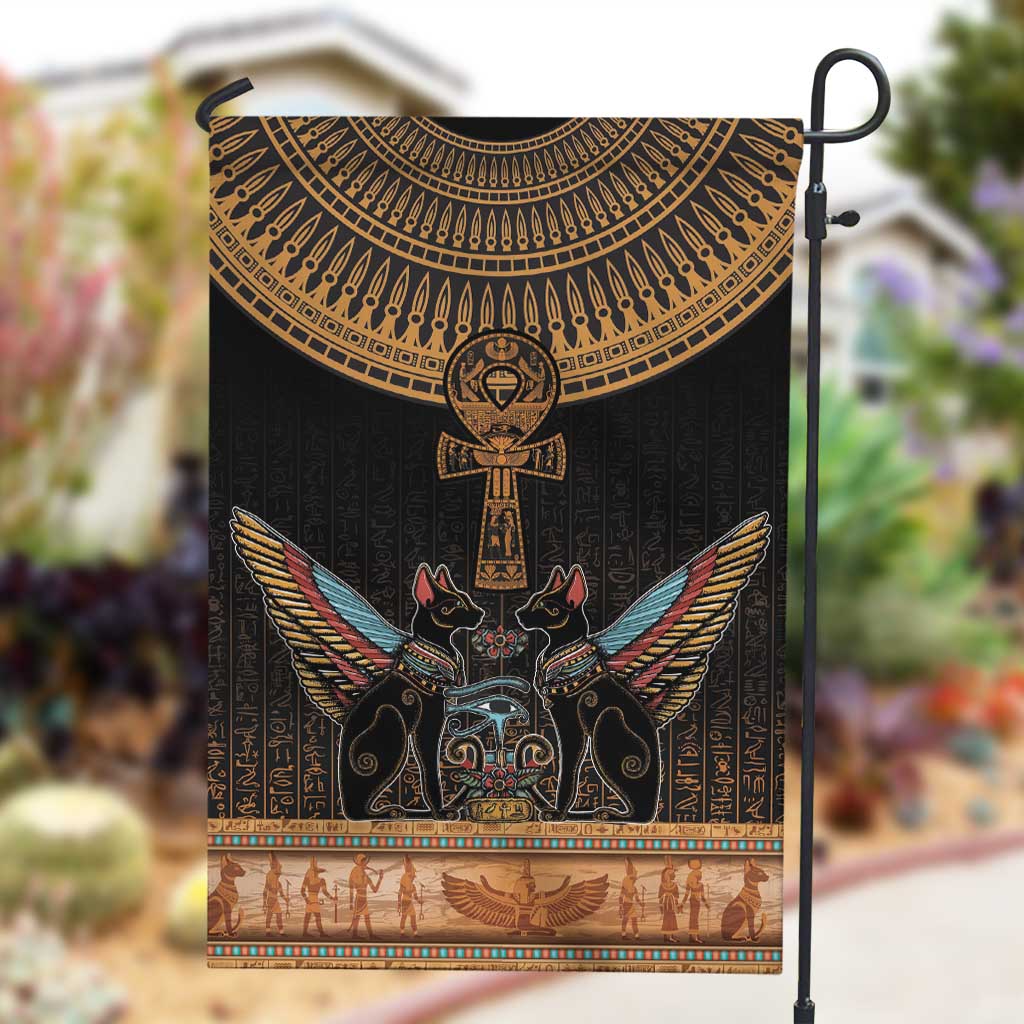 Winged Egypt Cats Garden Flag Hieroglyphs Alphabet Pattern LT18