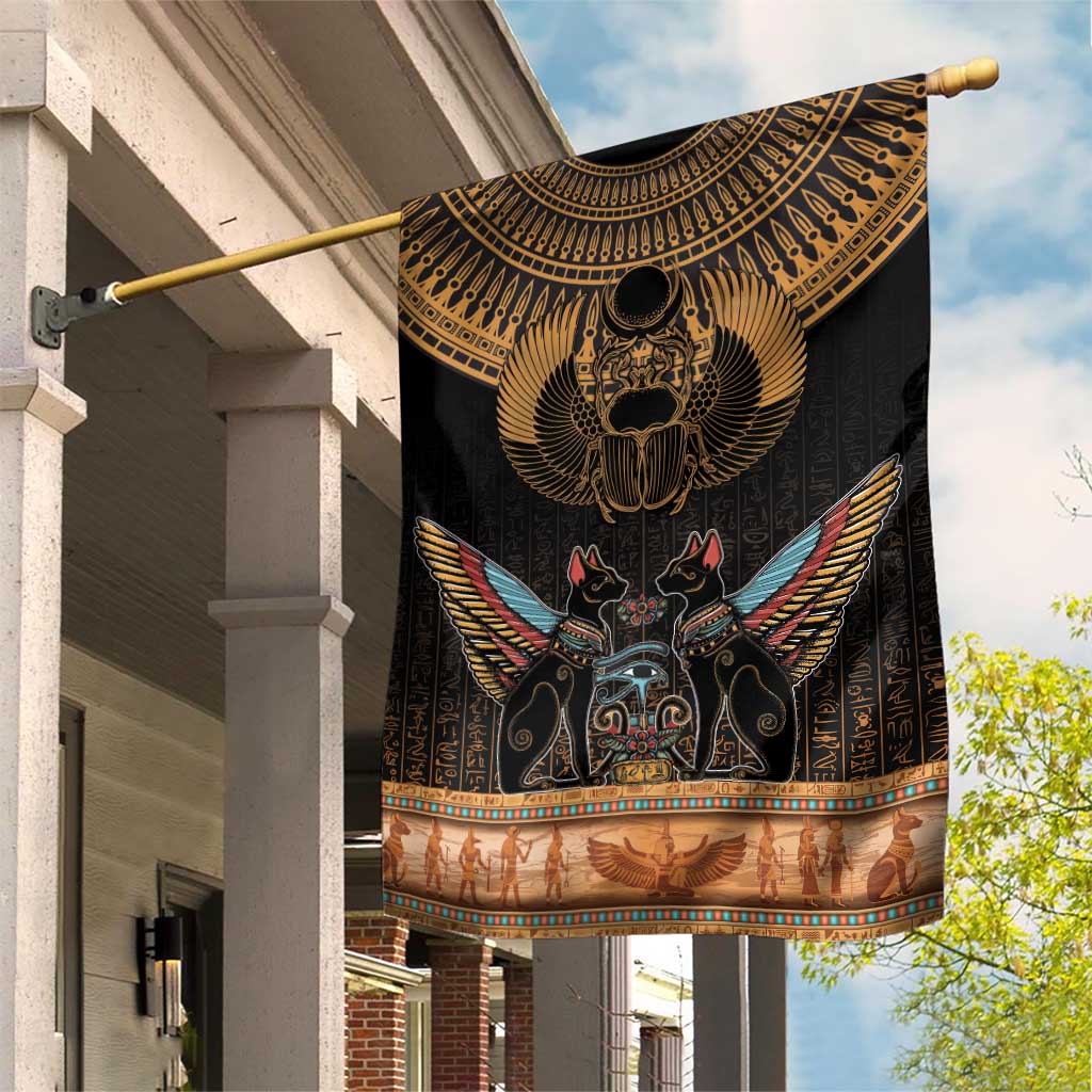 Ancient Egypt Scarab Beetle Garden Flag Hieroglyphs Alphabet Pattern LT18