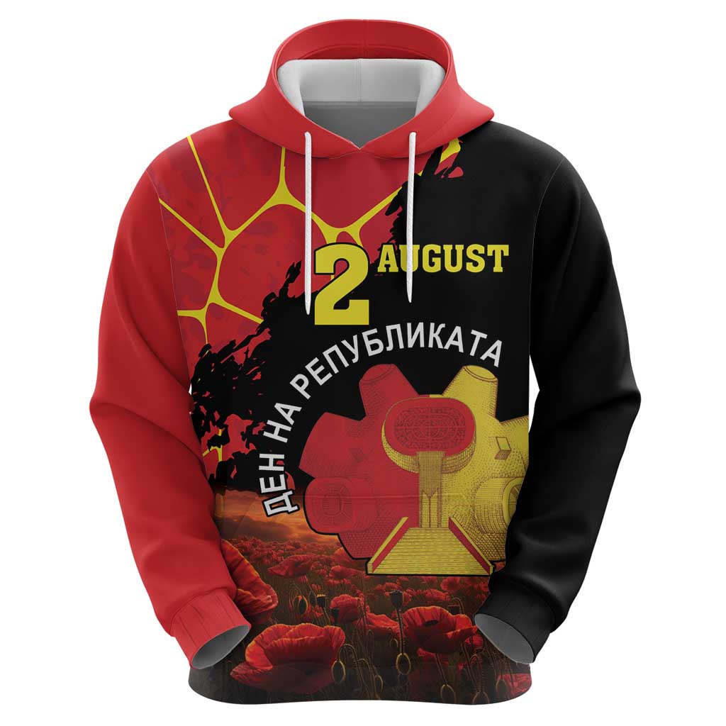 Personalized Macedonia Republic Day Hoodie Ilinden Monument Red Poppy LT18