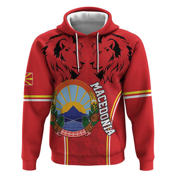 Personalized Macedonia Lion Hoodie National Emblem LT18