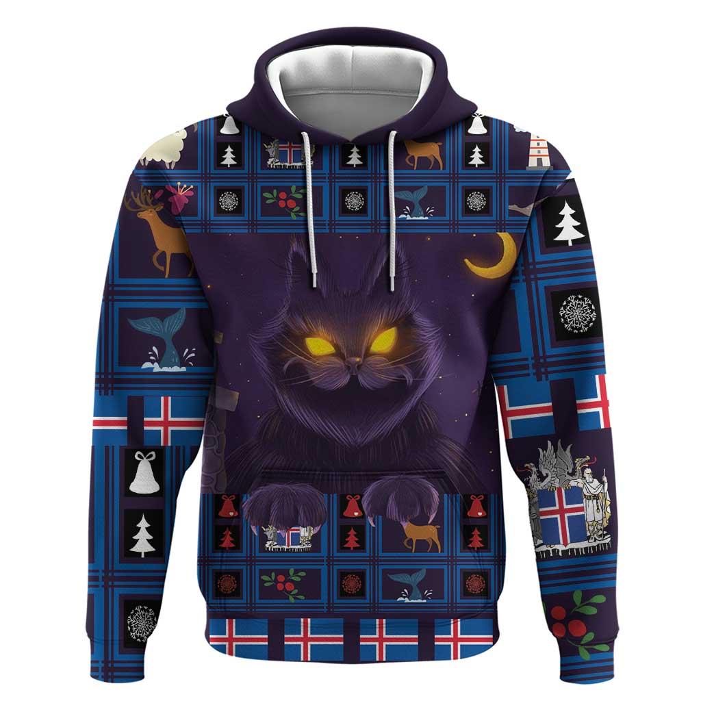 Iceland Christmas Hoodie Yule Cat Christmas Lightning Art LT18