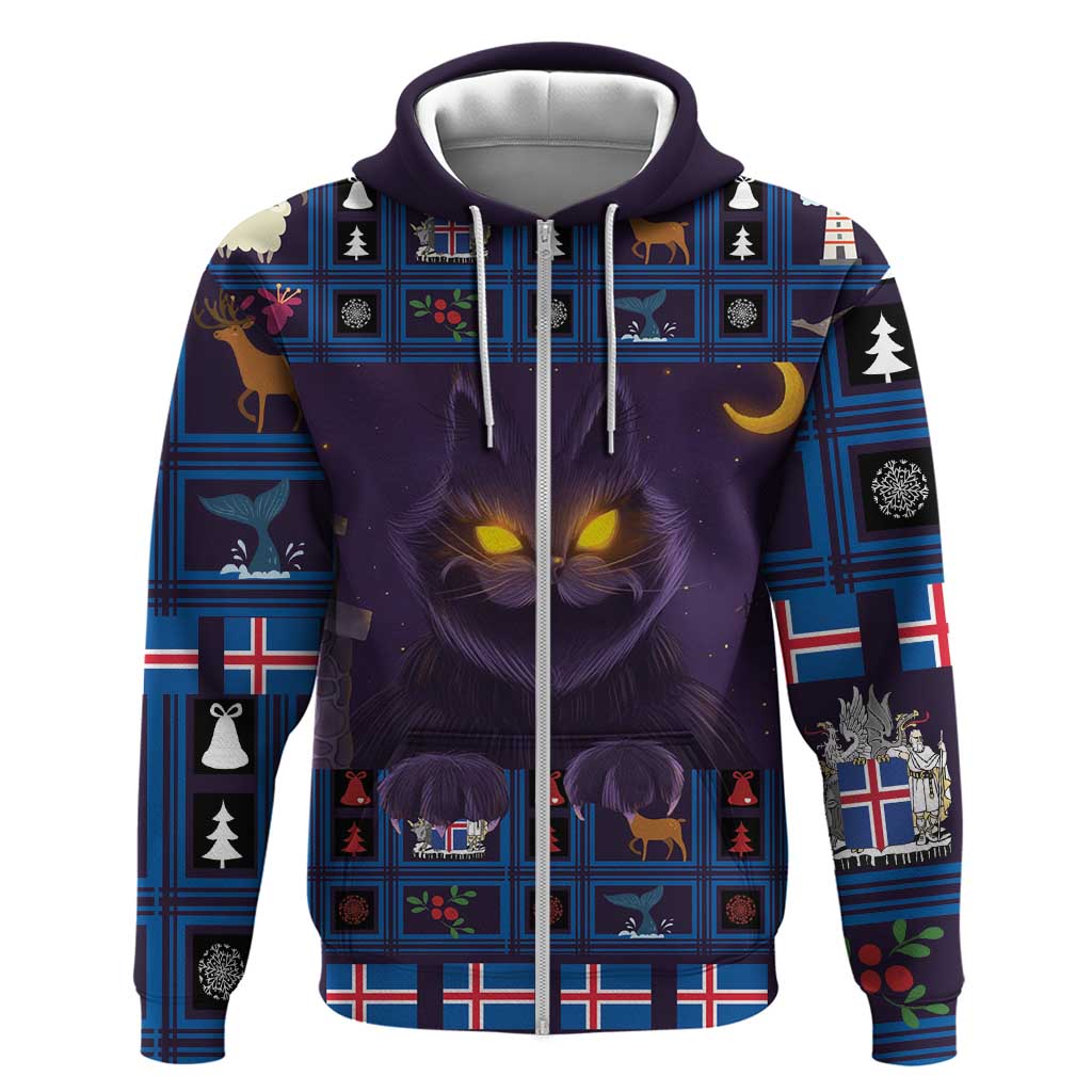 Iceland Christmas Hoodie Yule Cat Christmas Lightning Art LT18
