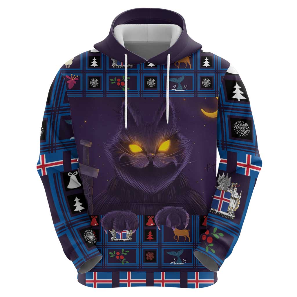 Iceland Christmas Hoodie Yule Cat Christmas Lightning Art LT18