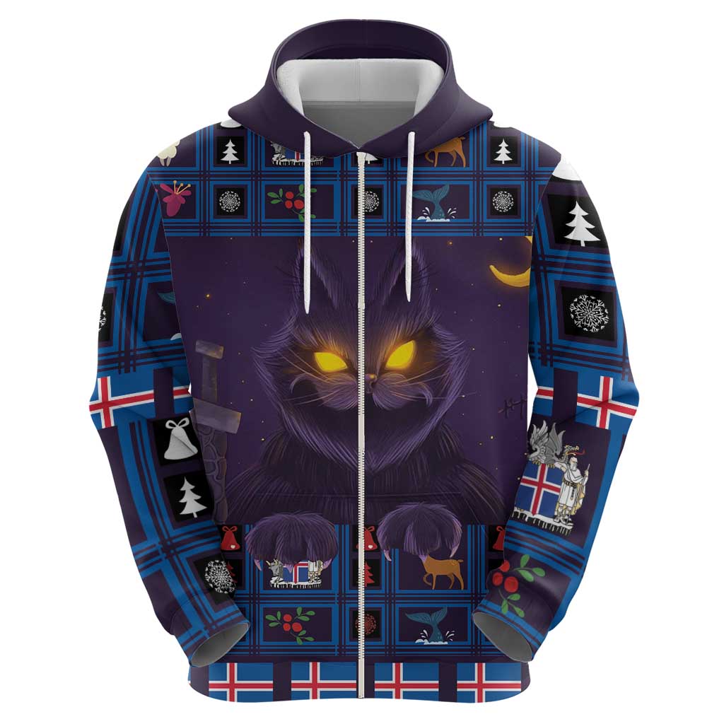 Iceland Christmas Hoodie Yule Cat Christmas Lightning Art LT18