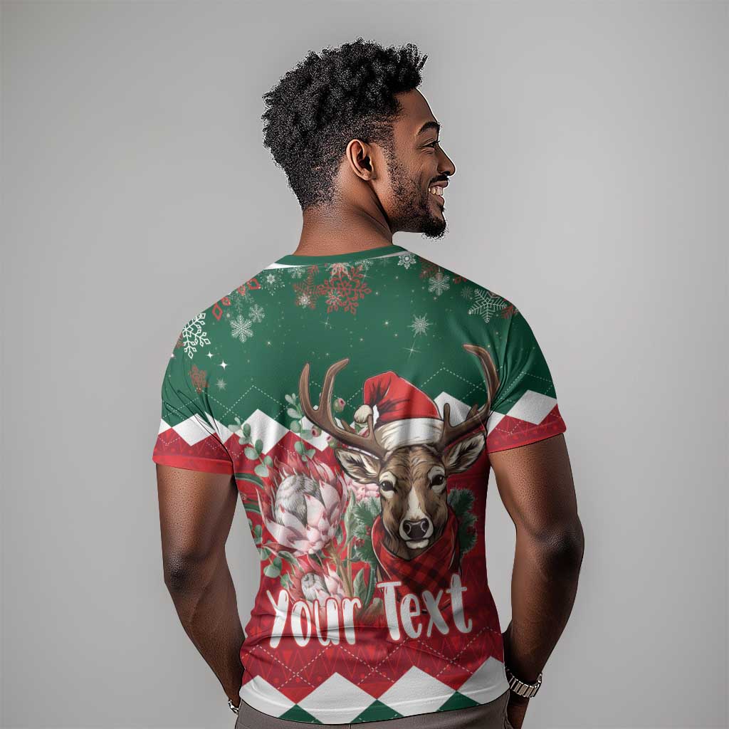 Personalized South Africa Merry Christmas T shirt Springbok With King Protea LT18