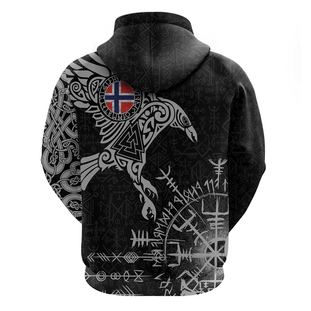 Norway Viking Ravens Hoodie Vegvisir Runes Pattern LT18