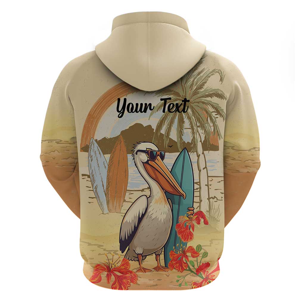 Personalized Saint Kitts And Nevis Hoodie Brown Pelican Beach Vibe LT18