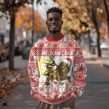 Personalized Ethiopia Melikam Gena Sweatshirt Merry Christmas Lion of Judah LT18