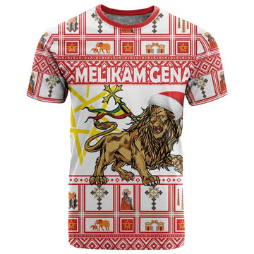 Personalized Ethiopia Melikam Gena T shirt Merry Christmas Lion of Judah LT18