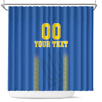 Custom Ukraine Football Shower Curtain Come On Zbirna Blue Version LT18