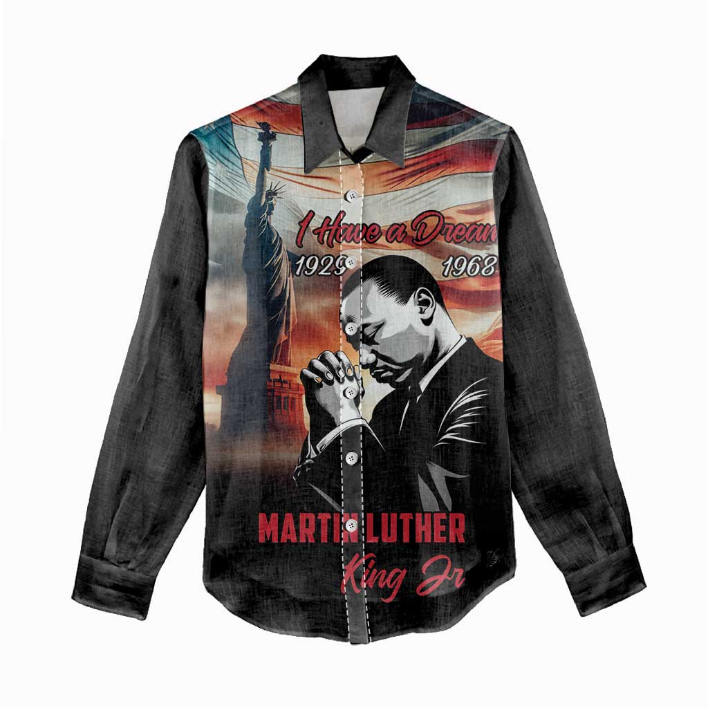 Happy MLK Day Women Casual Shirt Black Americans Leaders I Have a Dream LT18