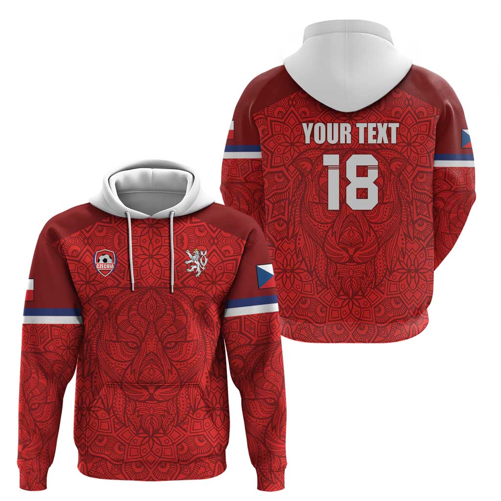 Custom Czech Republic Football Red Version Hoodie Go Champion Sporty Style LT18