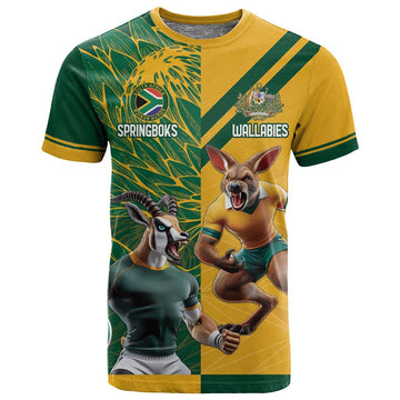 South Africa Australia Rugby Champion Personalized T shirt Springboks Wallabies Mascot LT18
