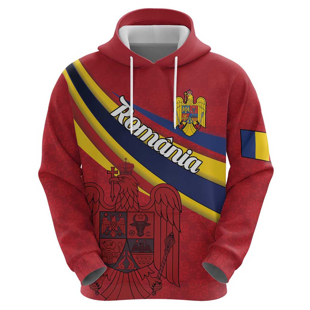 Personalized National Flag Of Romania Day Hoodie Coat of arms LT18