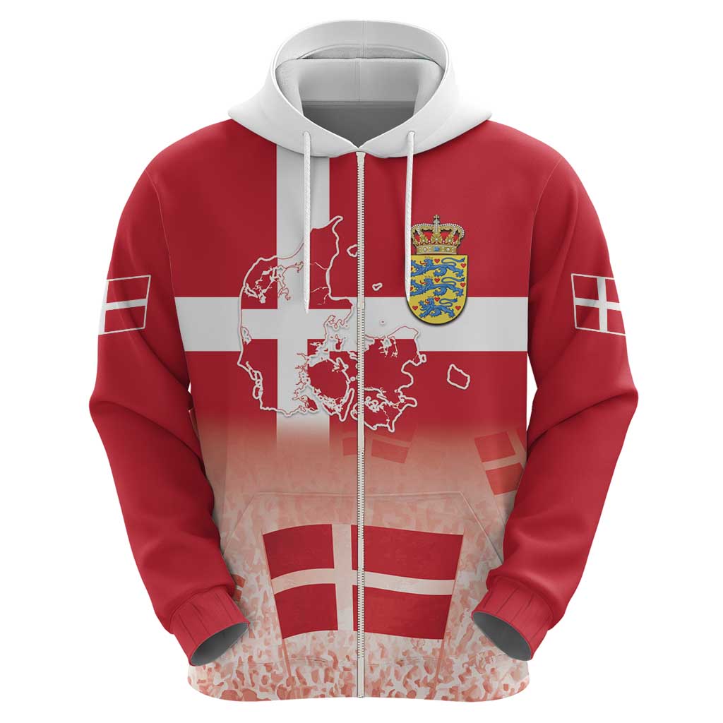 Danish National Flag Day Hoodie Coat Of Arms With Map LT18