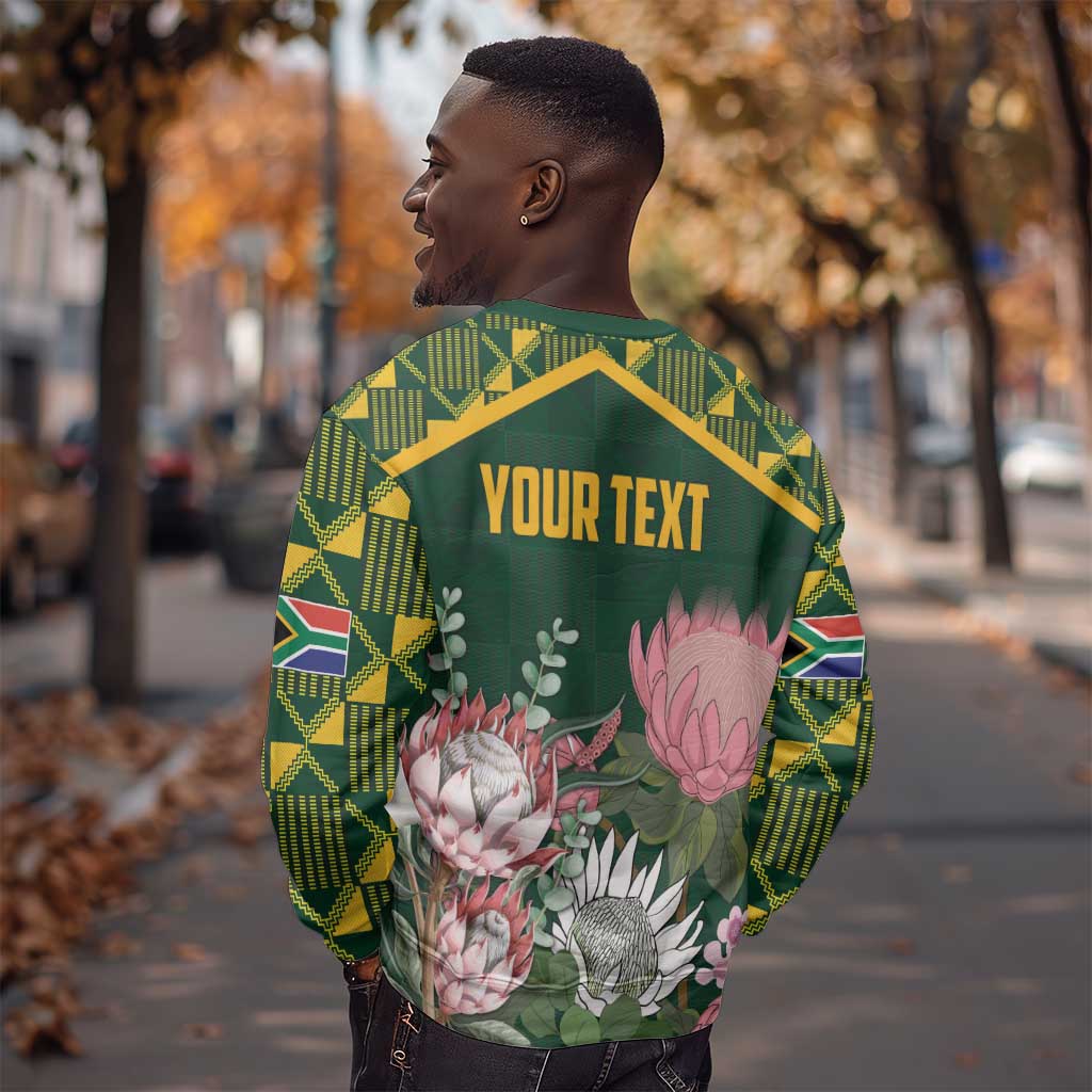 Personalized South Africa With Afro King Protea Sweatshirt Kente Patterns LT18