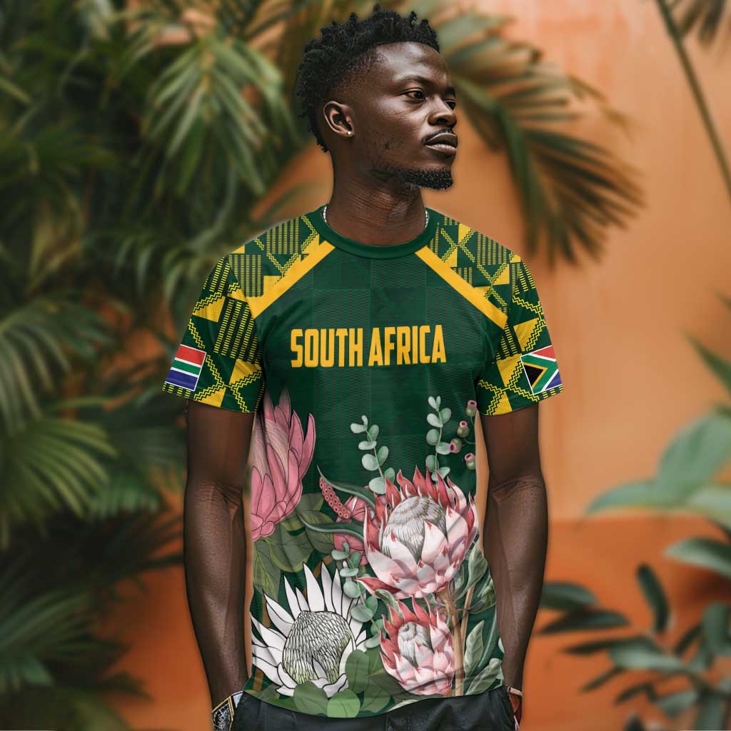 Personalized South Africa With Afro King Protea T shirt Kente Patterns LT18