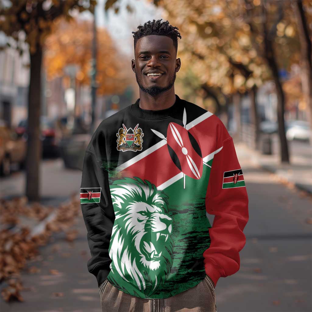 Afro Kenya Lion Head Sweatshirt Flag Style LT18