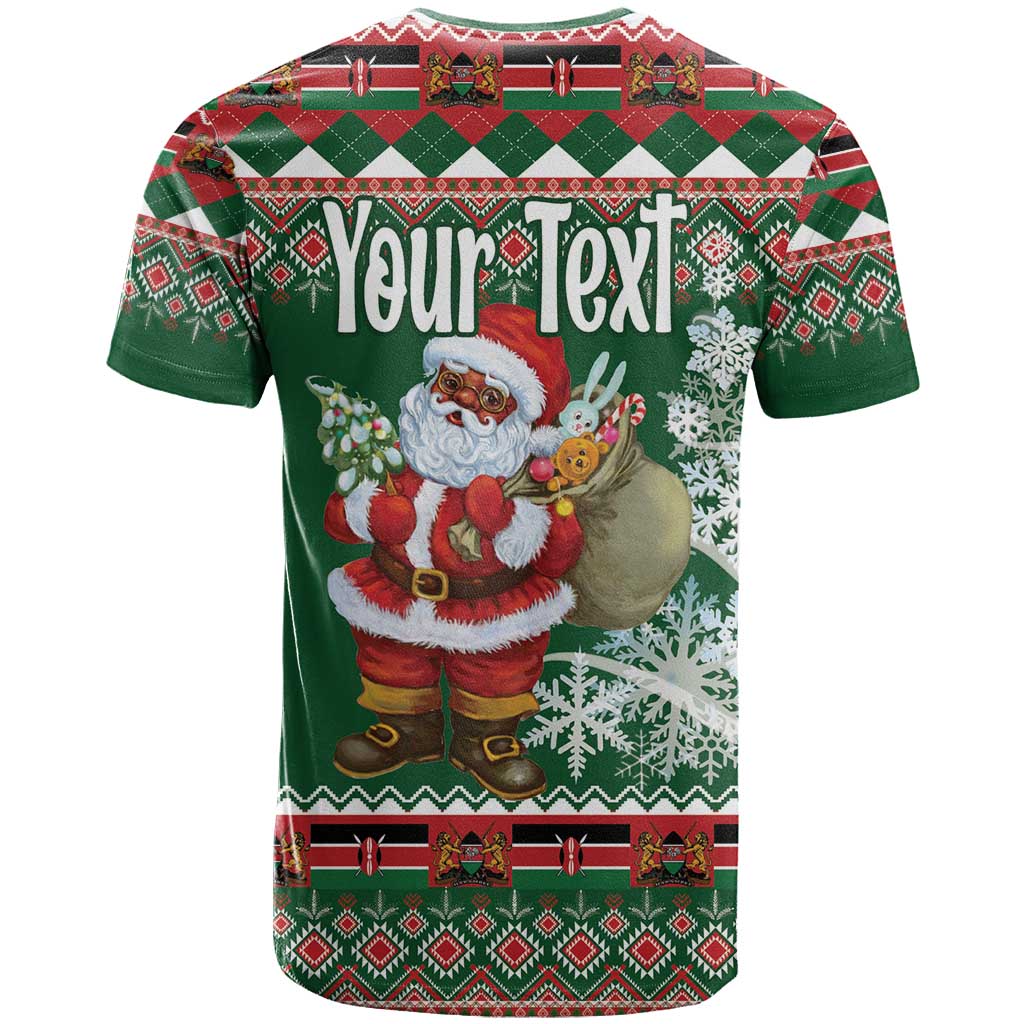 Personalized Afro Kenya Christmas T shirt African Santa -  Folk Pattern LT18