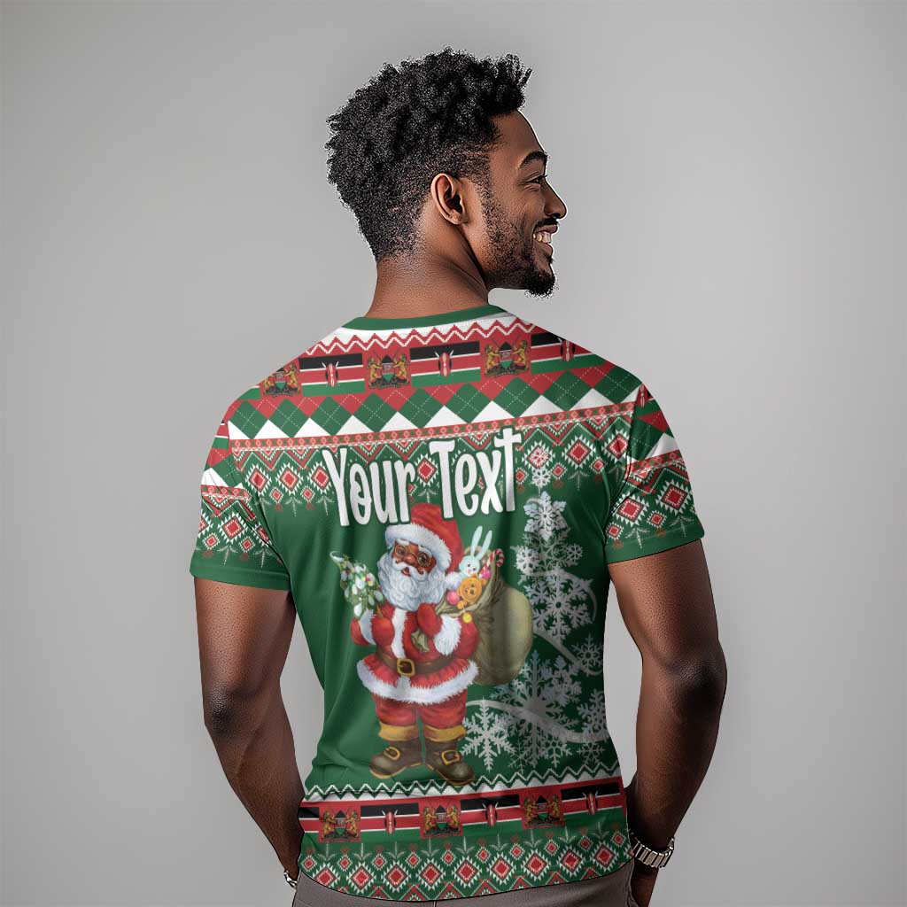 Personalized Afro Kenya Christmas T shirt African Santa -  Folk Pattern LT18