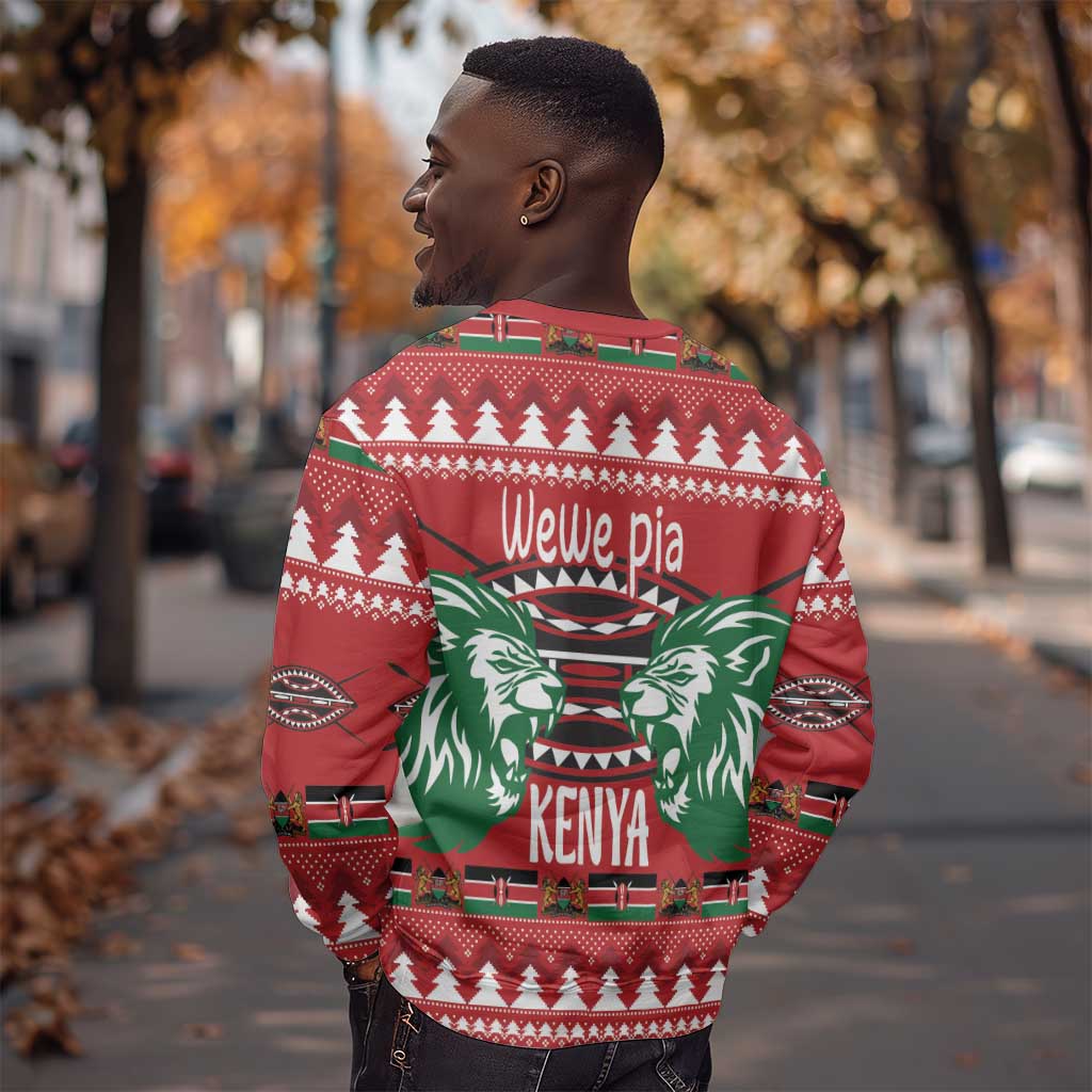 Afro Kenya Christmas Sweatshirt Head Lion - Heri ya Krismasi LT18