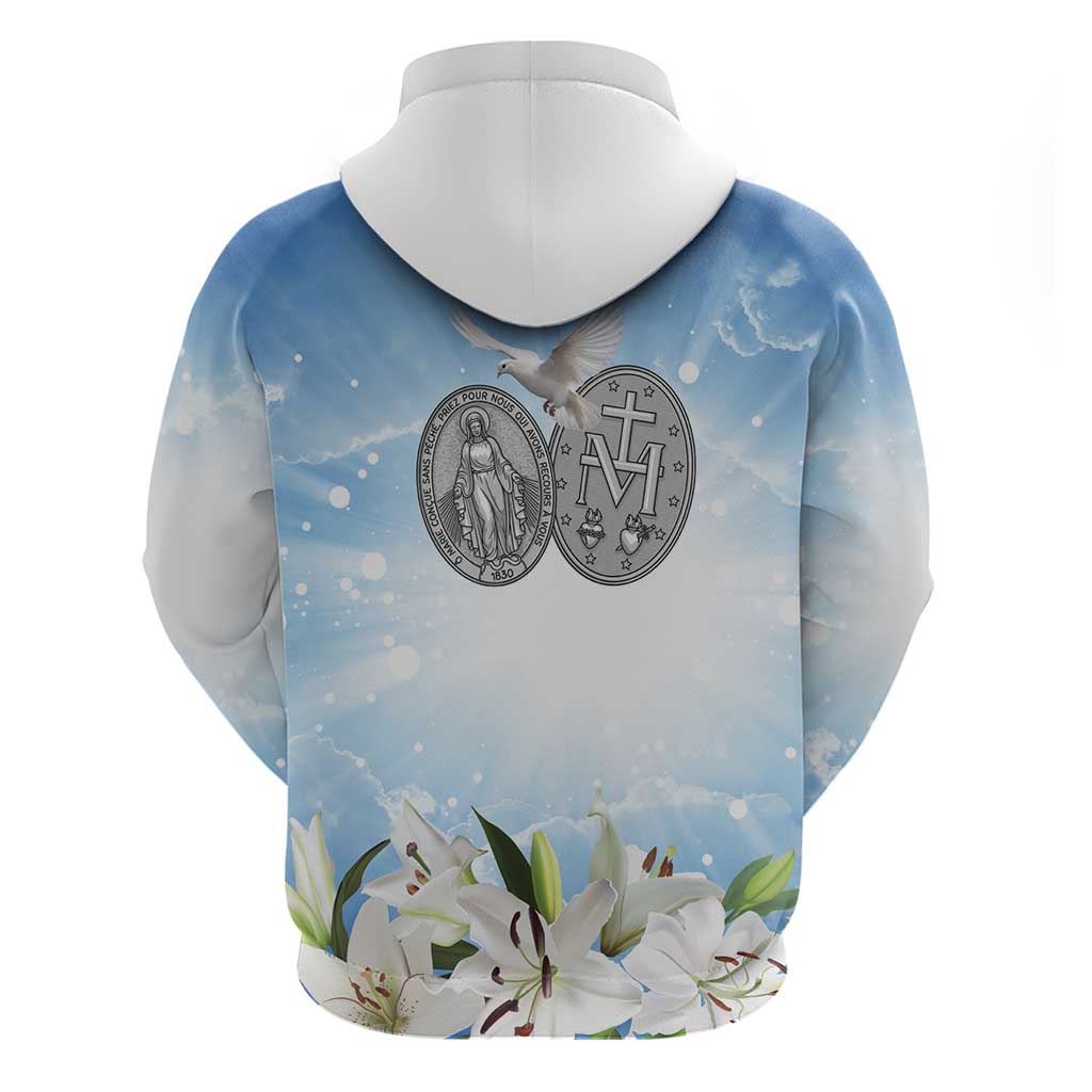Italy Immaculate Conception Feast Day Hoodie Virgin Mary with Cross And Lily Flower LT19