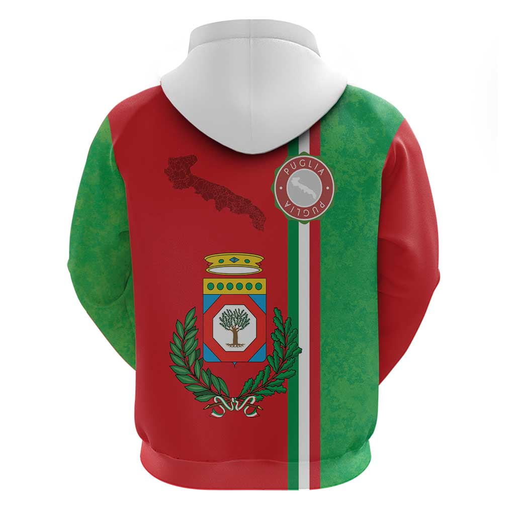 Italy Apulia Hoodie Map Of Apulia With Coat Of Arms LT19