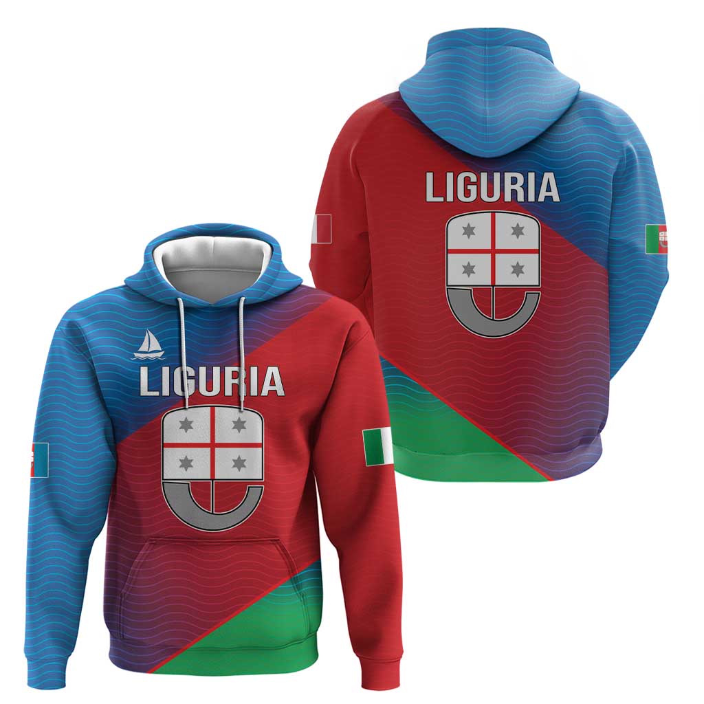 Italy Liguria Hoodie Emblem With Flag Style LT19