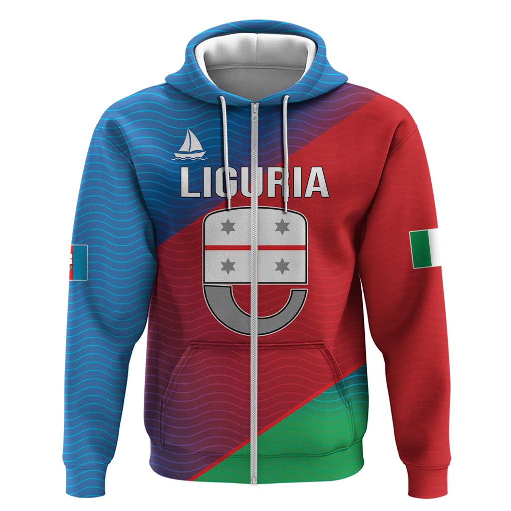 Italy Liguria Hoodie Emblem With Flag Style LT19