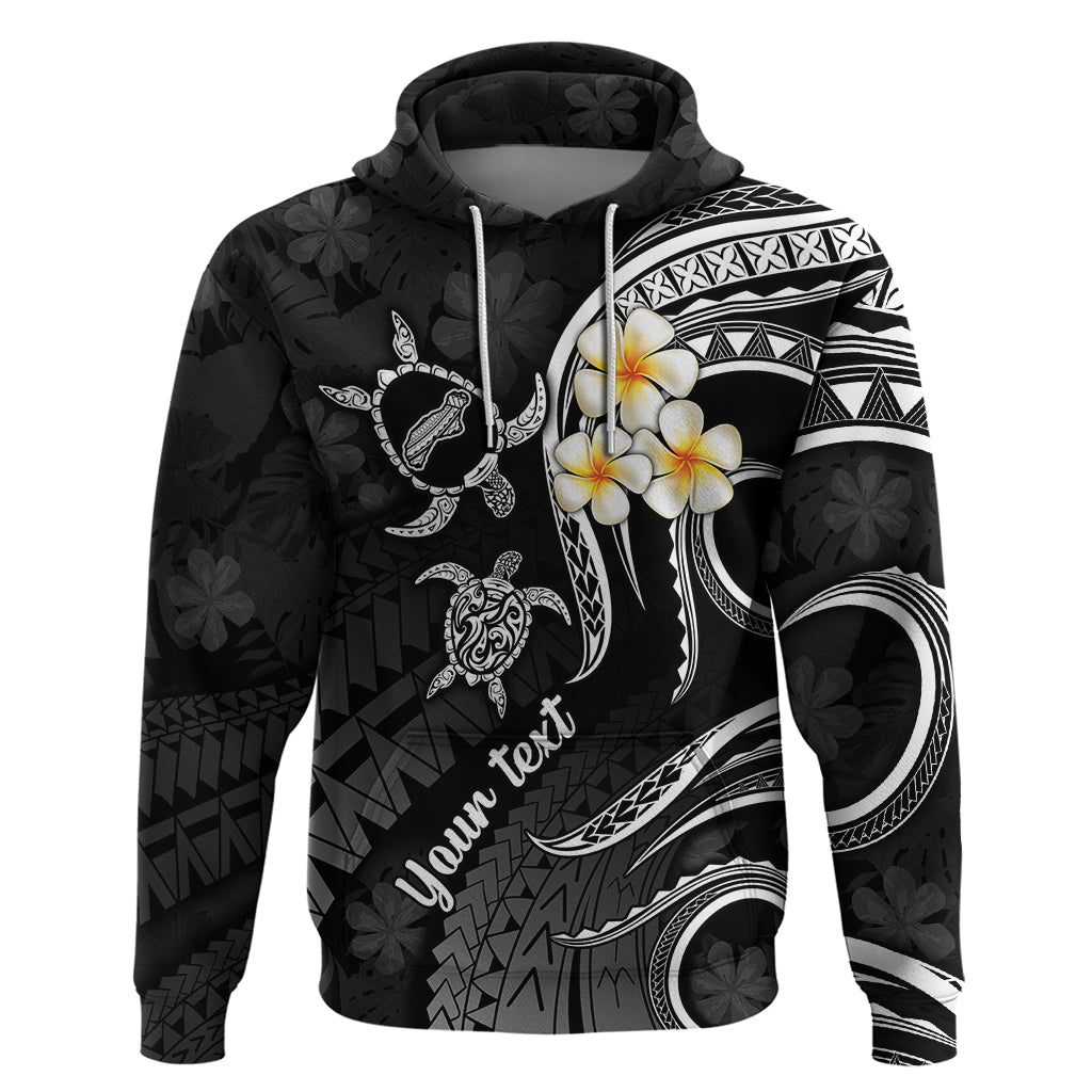 Personalised Niihau Hawaii Hoodie Polynesian Tattoo and Pacific Plumeria White Vibe LT9