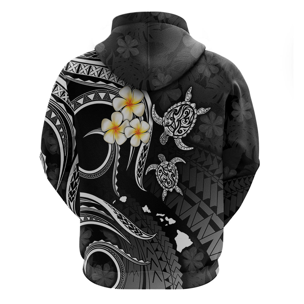 Personalised Niihau Hawaii Hoodie Polynesian Tattoo and Pacific Plumeria White Vibe LT9