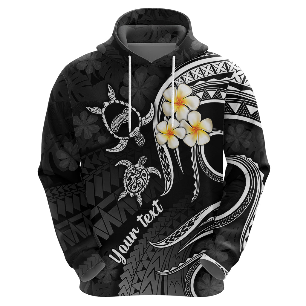 Personalised Niihau Hawaii Hoodie Polynesian Tattoo and Pacific Plumeria White Vibe LT9