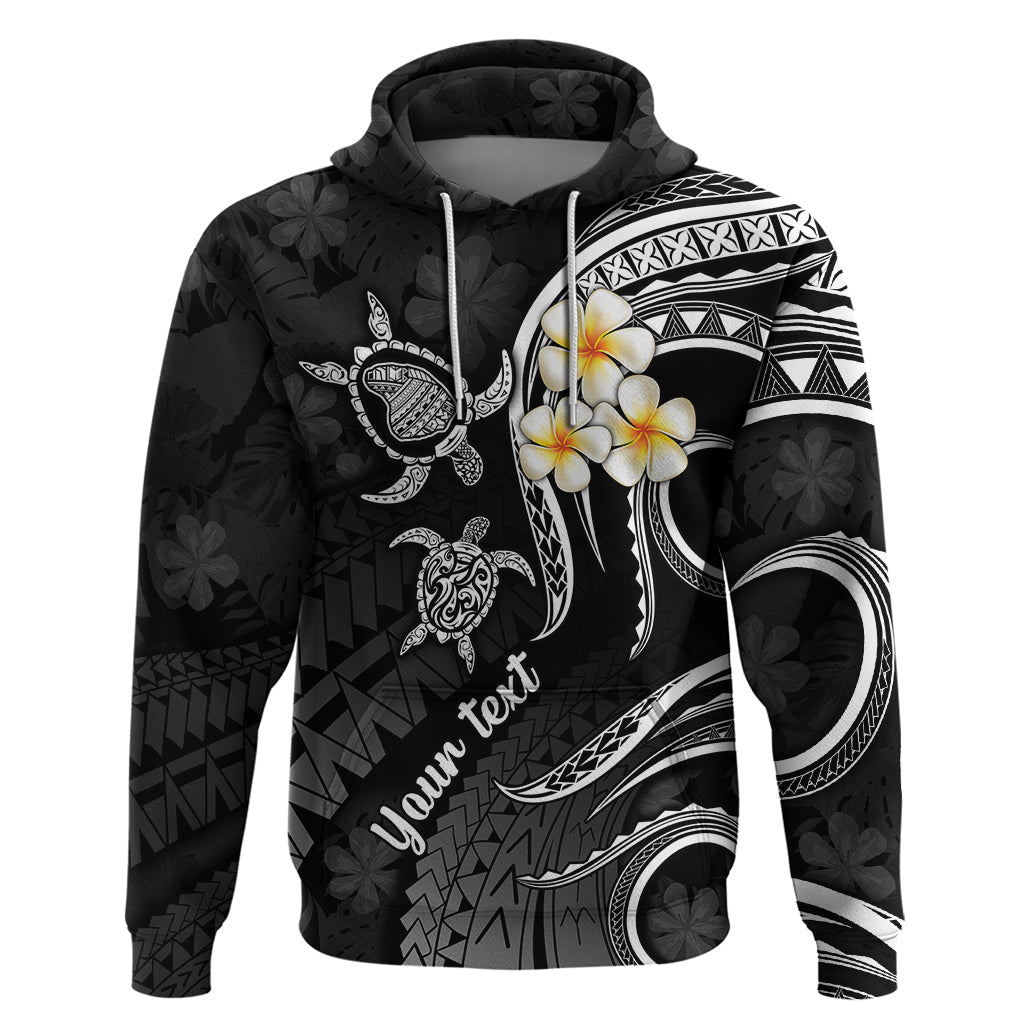 Personalised Lanai Hawaii Hoodie Polynesian Tattoo and Pacific Plumeria White Vibe LT9