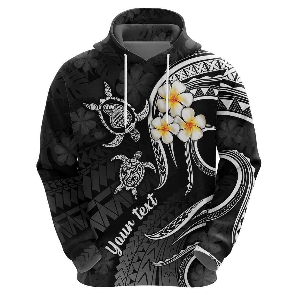 Personalised Lanai Hawaii Hoodie Polynesian Tattoo and Pacific Plumeria White Vibe LT9