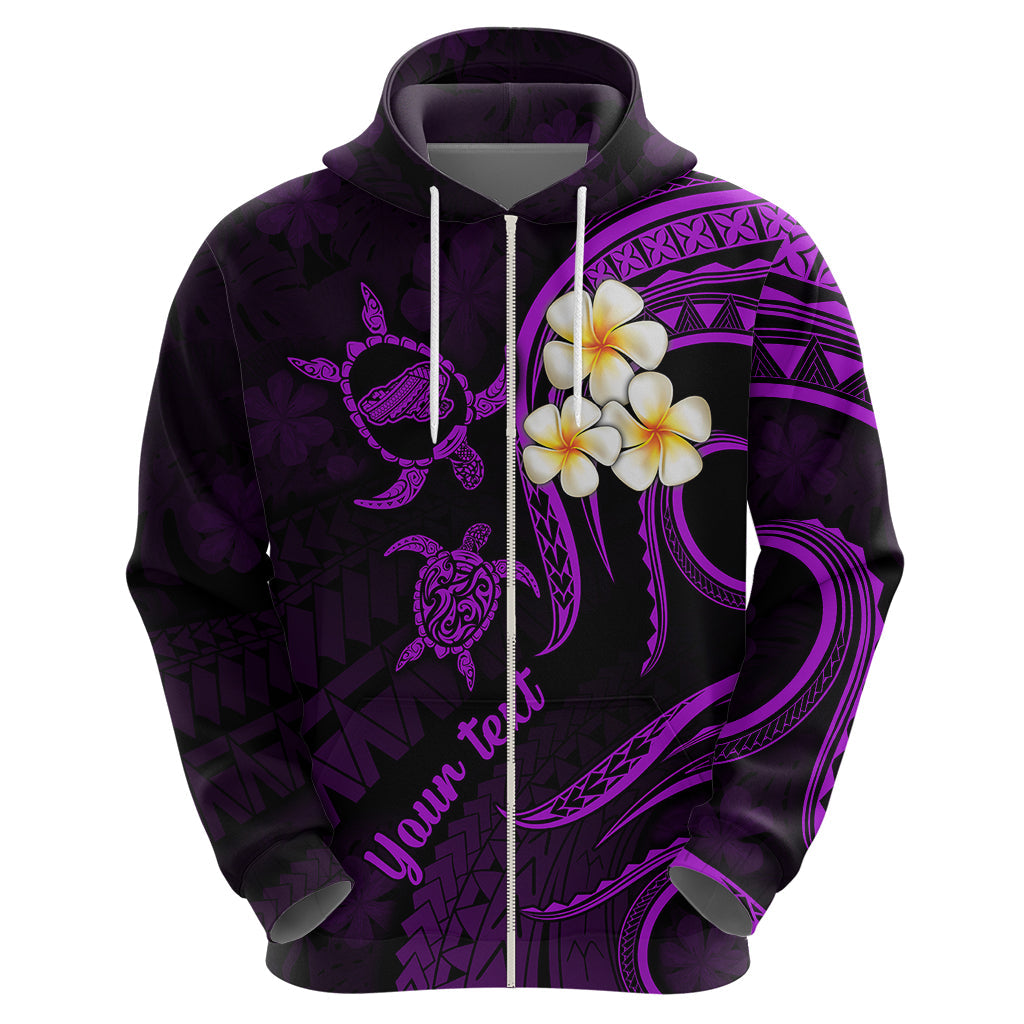 Personalised Kahoolawe Hawaii Hoodie Polynesian Tattoo and Pacific Plumeria Purple Vibe LT9