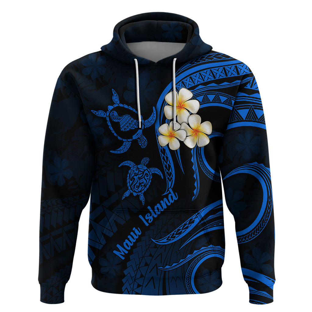 Hawaii Hoodie Maui Islands Pacific Plumeria Blue Vibe LT9