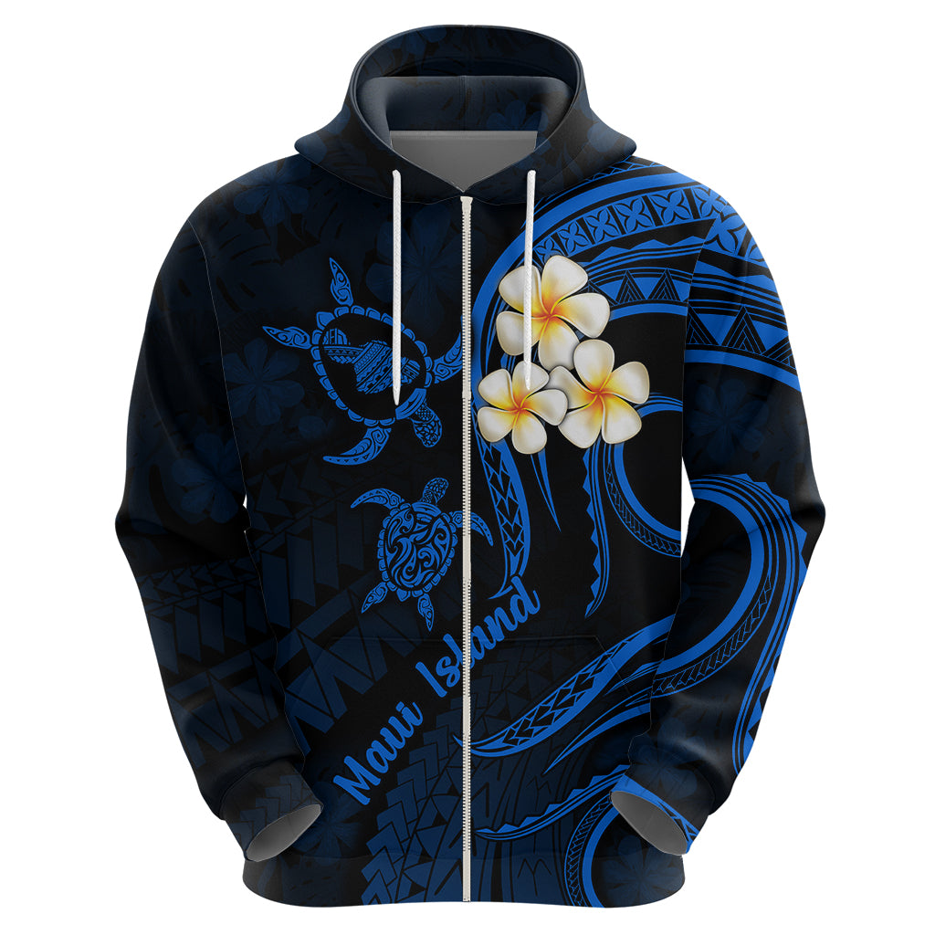 Hawaii Hoodie Maui Islands Pacific Plumeria Blue Vibe LT9
