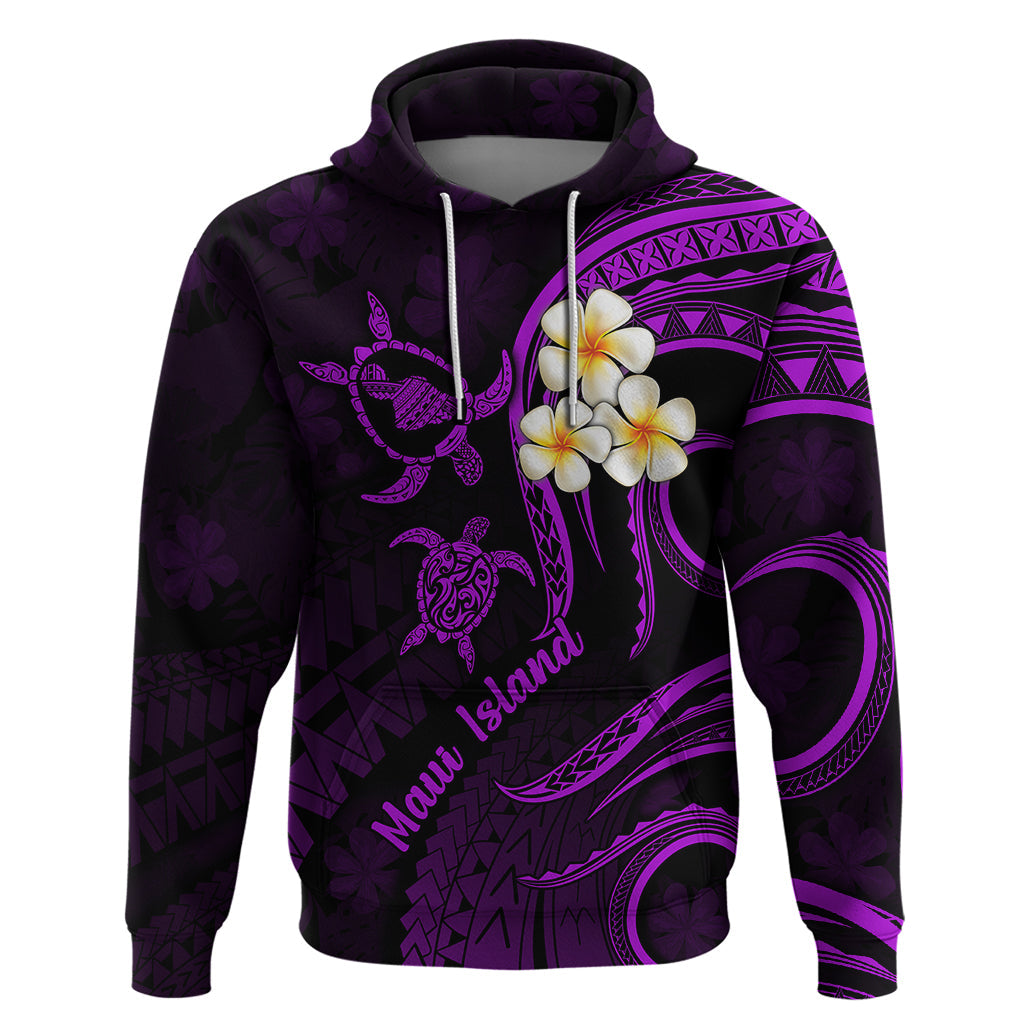 Hawaii Hoodie Maui Islands Pacific Plumeria Purple Vibe LT9