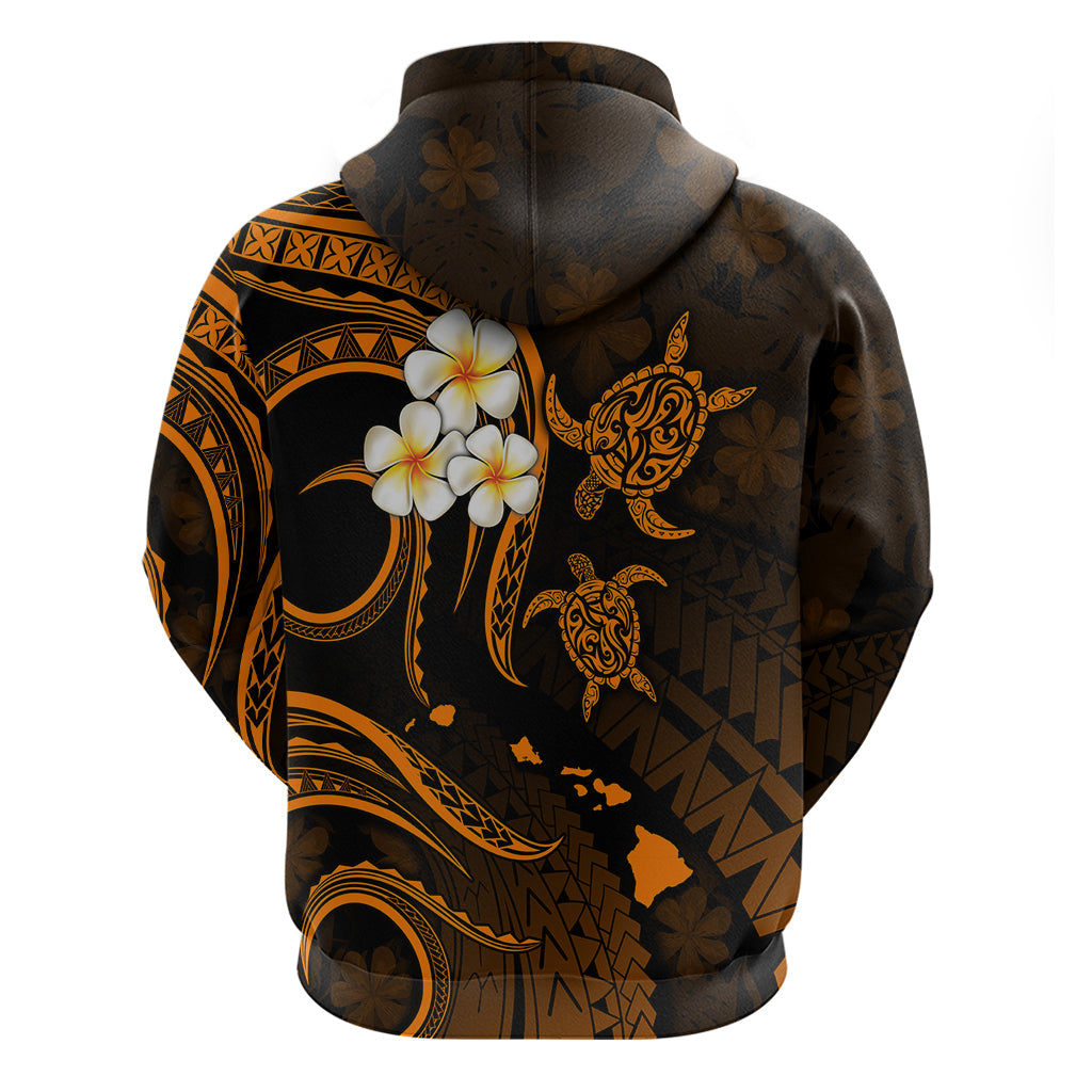 Hawaii Hoodie Oahu Islands Pacific Plumeria Gold Vibe LT9