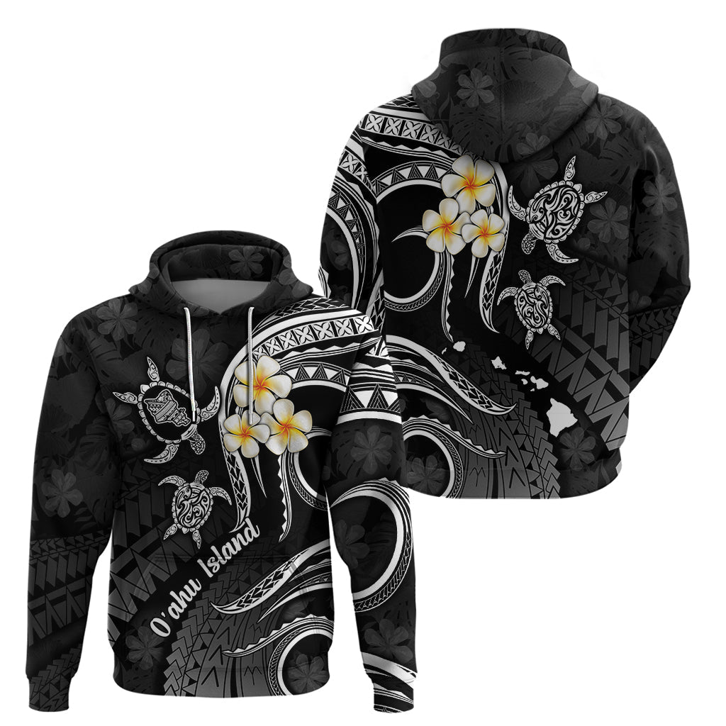 Hawaii Hoodie Oahu Islands Pacific Plumeria White Vibe LT9