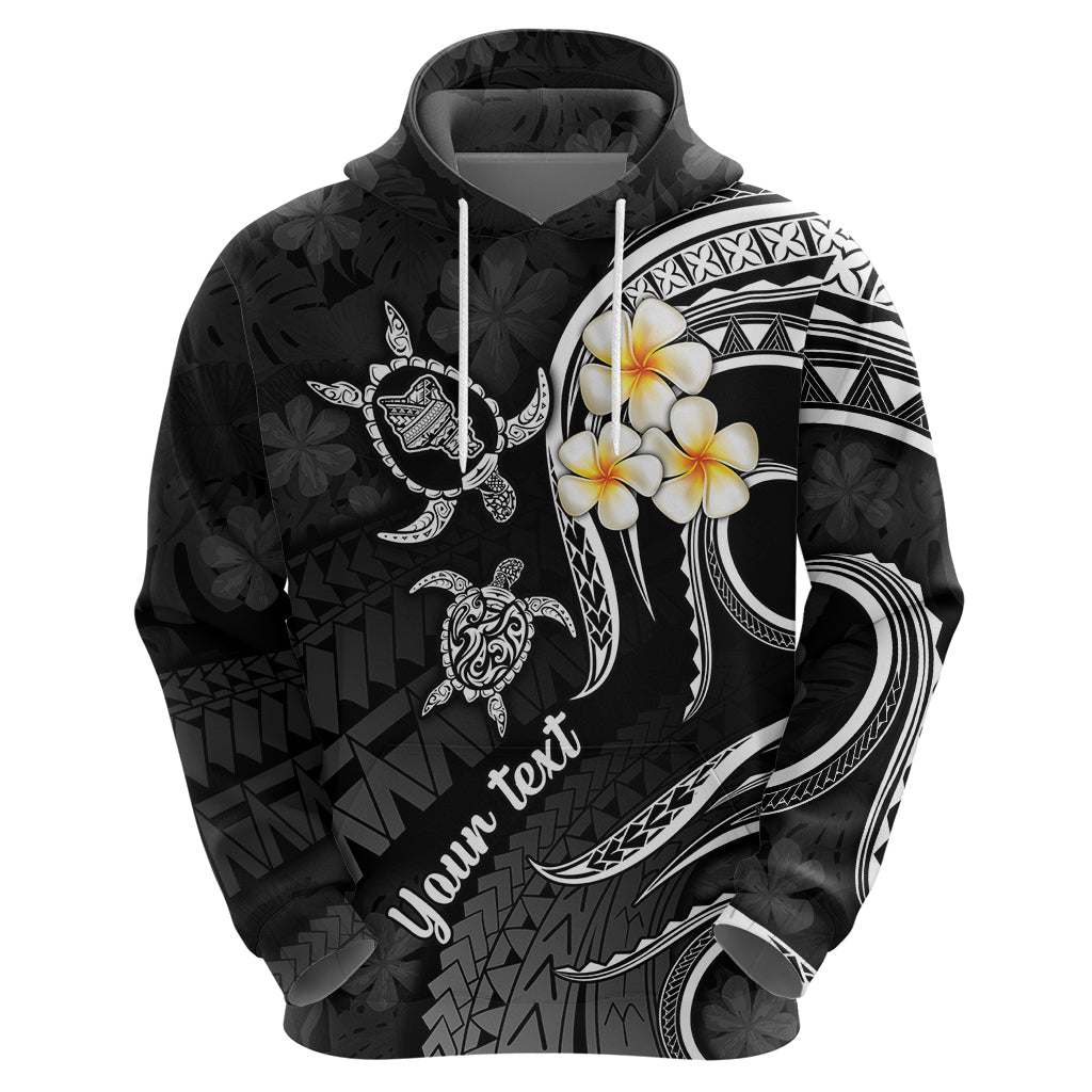 Personalised Oahu Hawaii Hoodie Polynesian Tattoo and Pacific Plumeria White Vibe LT9